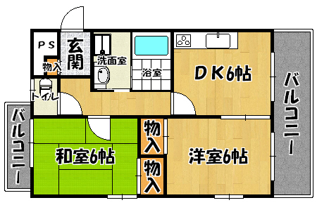 明石市大明石町のマンションの間取り