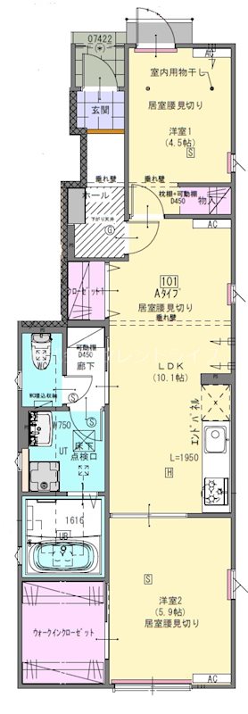 SRLコンフォート真鍋　A・B棟の間取り