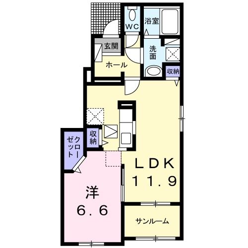 館山市湊のアパートの間取り