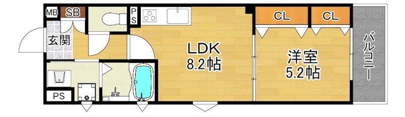 クリエオーレ私市山手の間取り