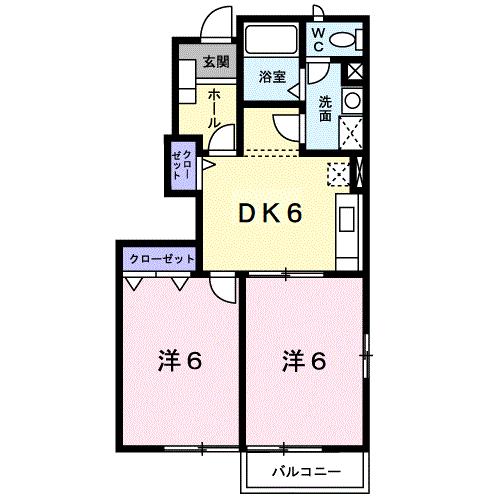 観音寺市南町のアパートの間取り