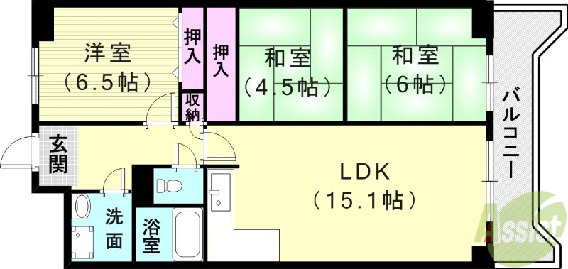 ハイツ西鈴蘭台の間取り