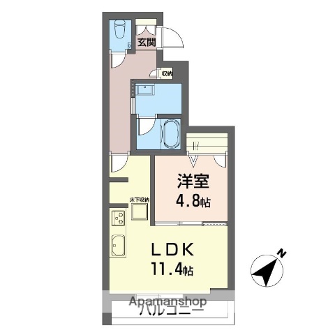 習志野市東習志野のアパートの間取り