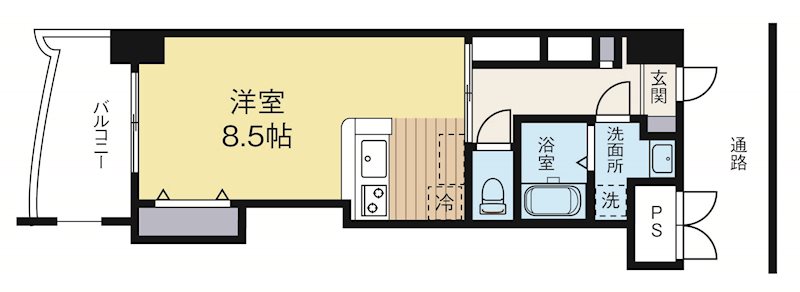 福岡市博多区中洲のマンションの間取り