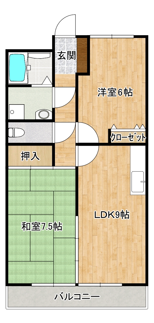 高知市一宮東町のアパートの間取り