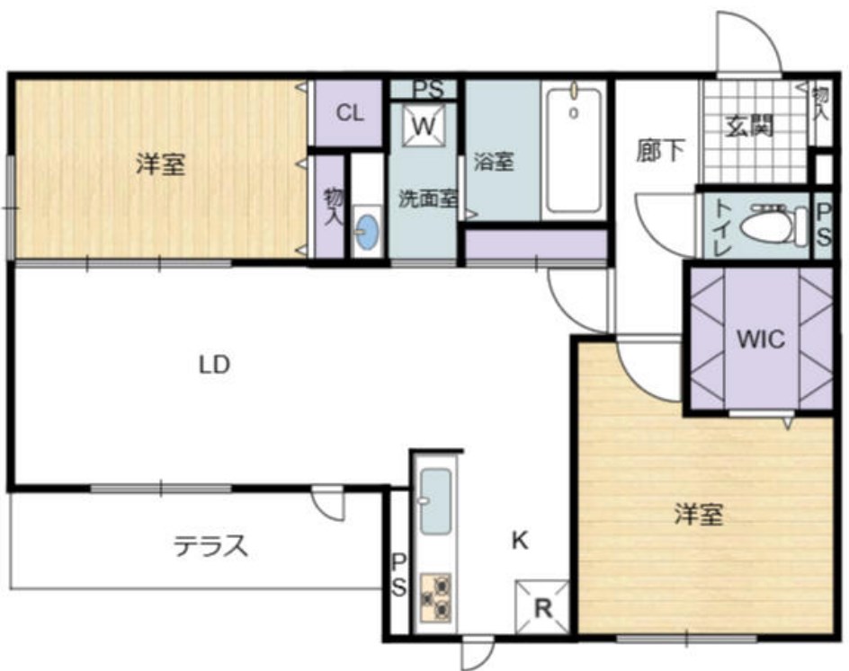 明石市沢野南町のアパートの間取り