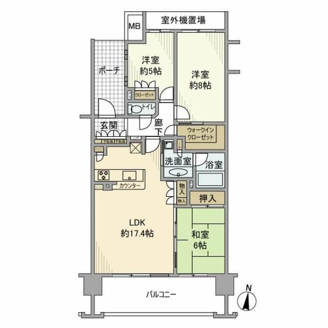 流山市おおたかの森南のマンションの間取り