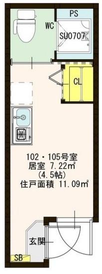 東急田園都市線 駒沢大学駅 徒歩9分 2階建 築9年の間取り写真
