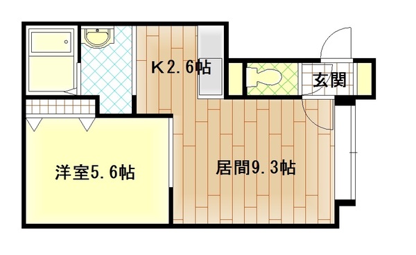 旭川市住吉四条のアパートの間取り