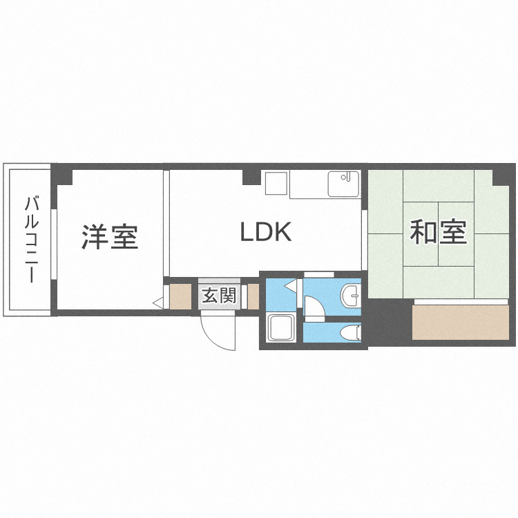 大阪市港区田中のマンションの間取り