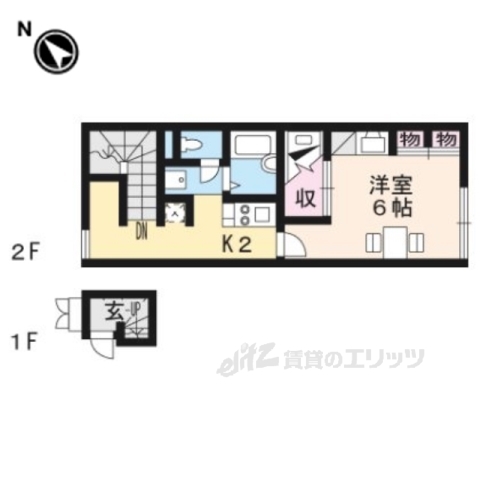 高島市安曇川町西万木のアパートの間取り