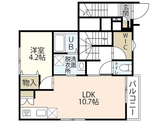 東広島市西条町寺家のアパートの間取り