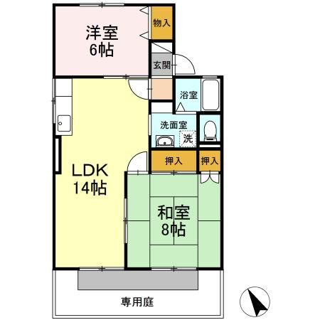 一宮市馬見塚のアパートの間取り