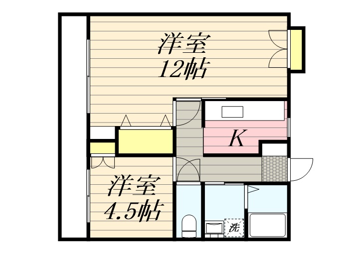 湊町ハイツの間取り