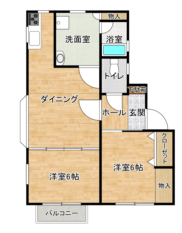 福田アパートの間取り