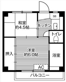 倉敷市福田町浦田のマンションの間取り