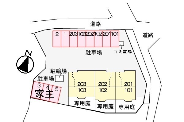 【呉市広白岳のアパートの駐車場】