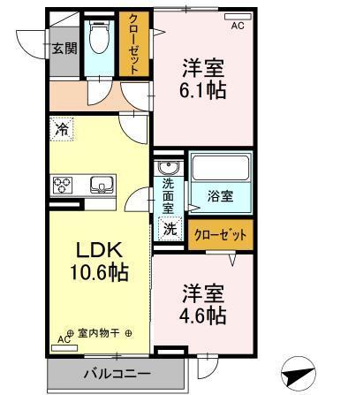 山形市十日町のアパートの間取り