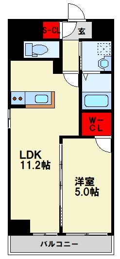 北九州市八幡東区末広町のマンションの間取り