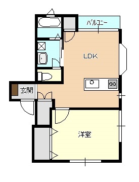 新発田市東新町のアパートの間取り