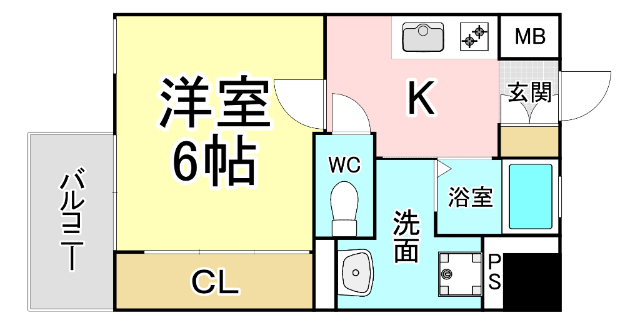 北九州市戸畑区三六町のマンションの間取り