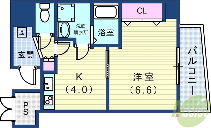 ラ・フォンテ三宮旭の間取り