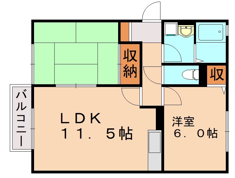 福岡市東区多の津のアパートの間取り