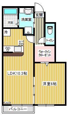 山形市南館西のアパートの間取り