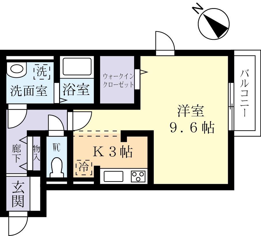 つくば市さくらの森のアパートの間取り