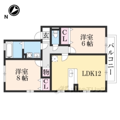 リビングタウン水口Ａ棟の間取り