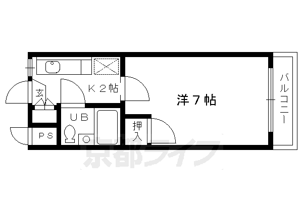 京都市右京区太秦北路町のマンションの間取り