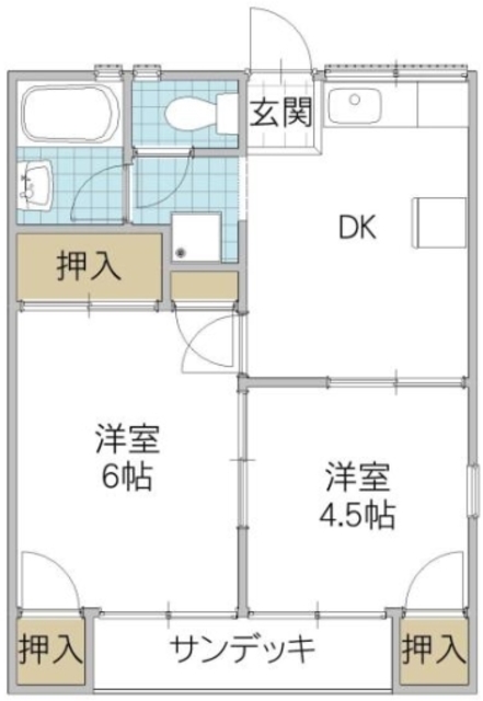 【サンハイツ松葉の間取り】