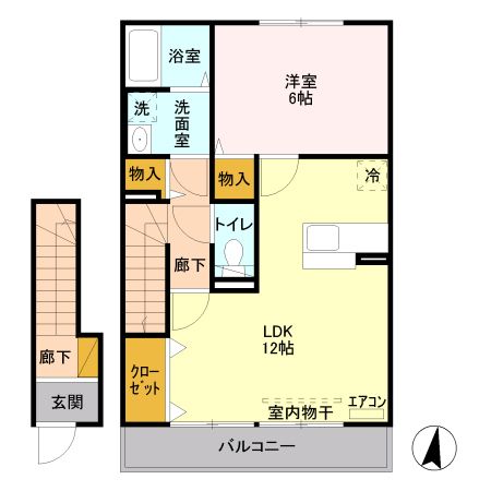 高崎市新保町のアパートの間取り