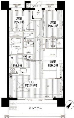 レクセルグランデ鎌ヶ谷ブライトコートの間取り