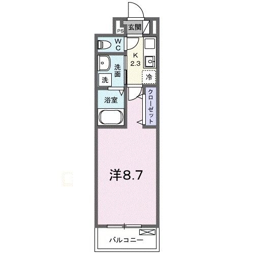 周南市大字徳山のアパートの間取り