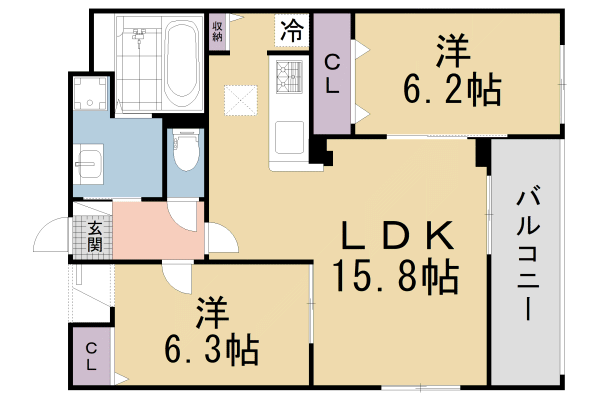 フルール　アムールの間取り