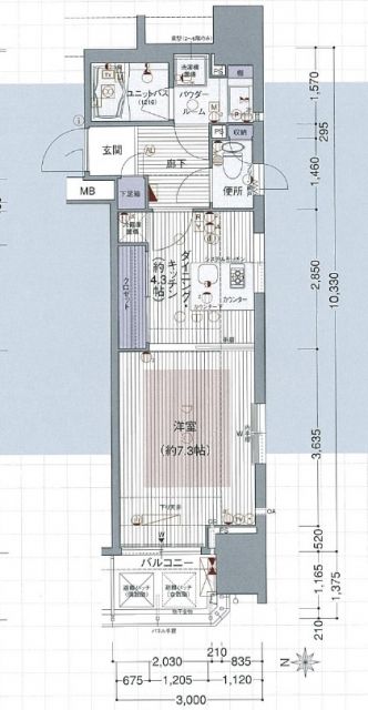 大阪市北区菅原町のマンションの間取り