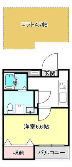 越谷市瓦曽根のアパートの間取り