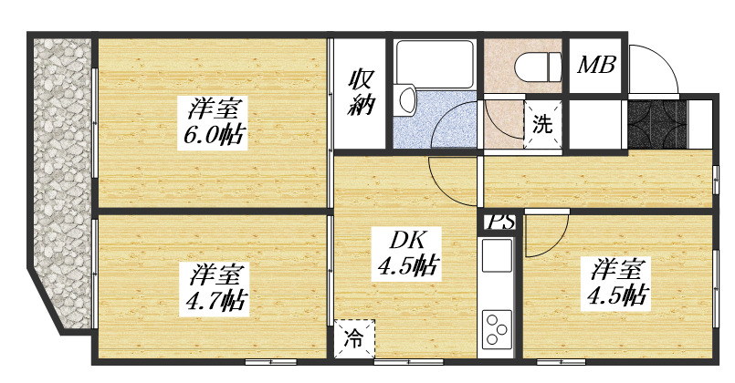 日神パレス拝島の間取り