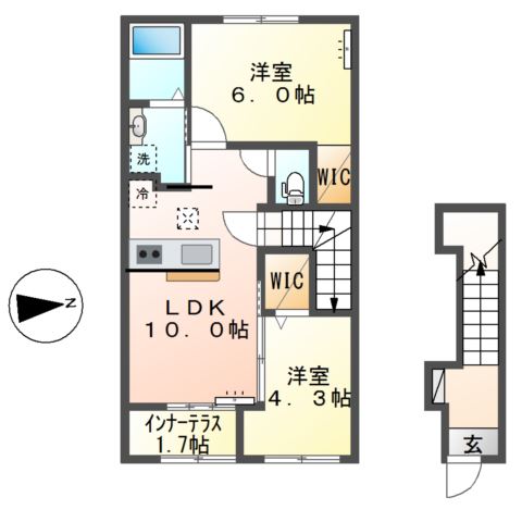 (仮）茱萸沢新築アパートの間取り