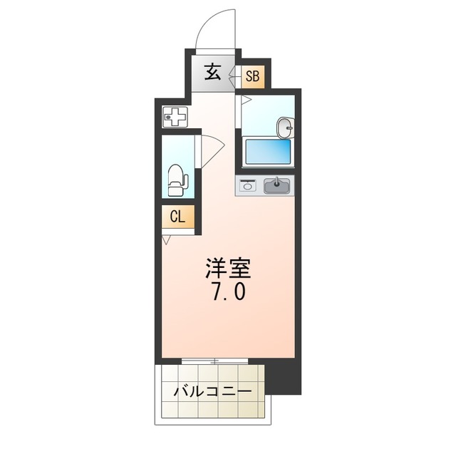 【大阪市此花区春日出北のマンションの間取り】