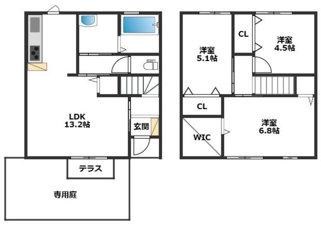 Ｄ－ｒｏｏｍＷＥＳＴ彩都　壱番館の間取り