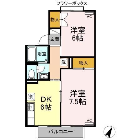 エントピア矢原　Ａ棟の間取り