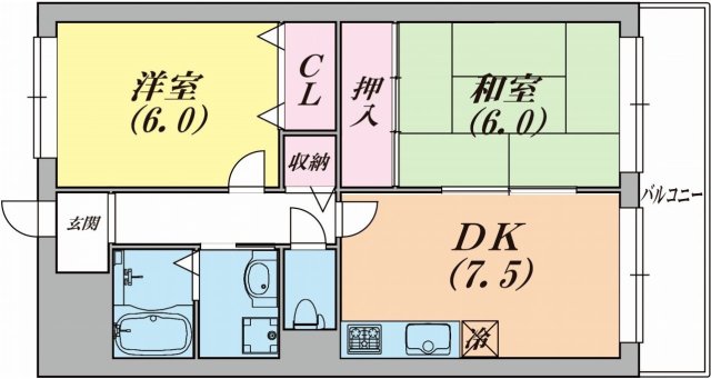 神戸市兵庫区駅前通のマンションの間取り