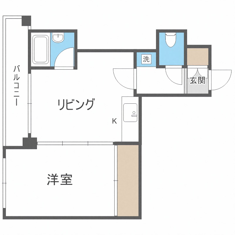 札幌市中央区南九条西のマンションの間取り