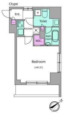 中央区築地のマンションの間取り