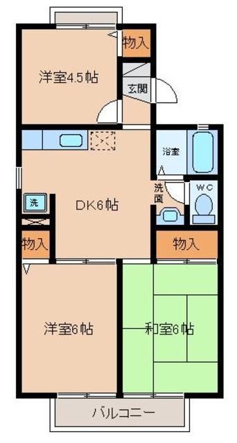 東村山市恩多町のアパートの間取り