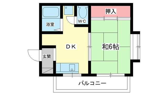 豊中市夕日丘のマンションの間取り