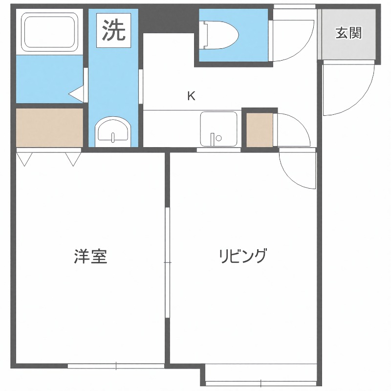 札幌市豊平区豊平七条のアパートの間取り