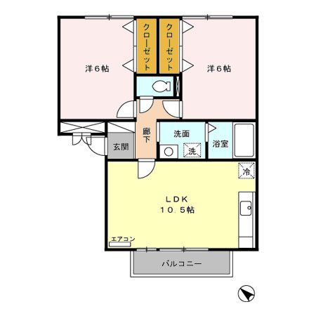 草加市青柳のアパートの間取り